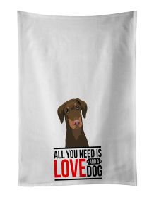 NEW Doberman Pinscher Red and Rust Natural Ears #2 Kitchen Towel Set of 2 White Dish Towels Decorative Bathroom Hand towel for Hand, Face, Hair,