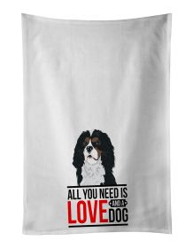 NEW Cavalier King Charles Spaniel Tricolor #1 Kitchen Towel Set of 2 White Dish Towels Decorative Bathroom Hand towel for Hand, Face, Hair, Yoga,