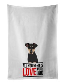 NEW Rottweiler Black and Tan #3 Kitchen Towel Set of 2 White Dish Towels Decorative Bathroom Hand towel for Hand, Face, Hair, Yoga, Tea, Dishclot