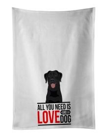 NEW Labrador Retriever Black #1 Kitchen Towel Set of 2 White Dish Towels Decorative Bathroom Hand towel for Hand, Face, Hair, Yoga, Tea, Dishclot