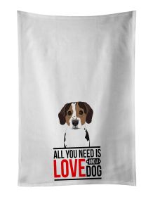 NEW Beagle Tricolor Ticked Kitchen Towel Set of 2 White Dish Towels Decorative Bathroom Hand towel for Hand, Face, Hair, Yoga, Tea, Dishcloth
