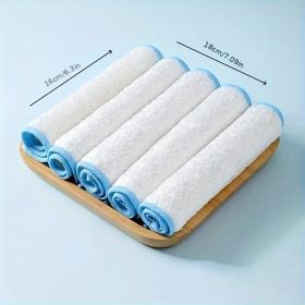 5pcs Of 10 Non-stick Rags, Kitchen Scouring Pads, Bamboo Fiber Brush Dishes, Household Cleaning Wipes, Bamboo Fiber Dishcloths